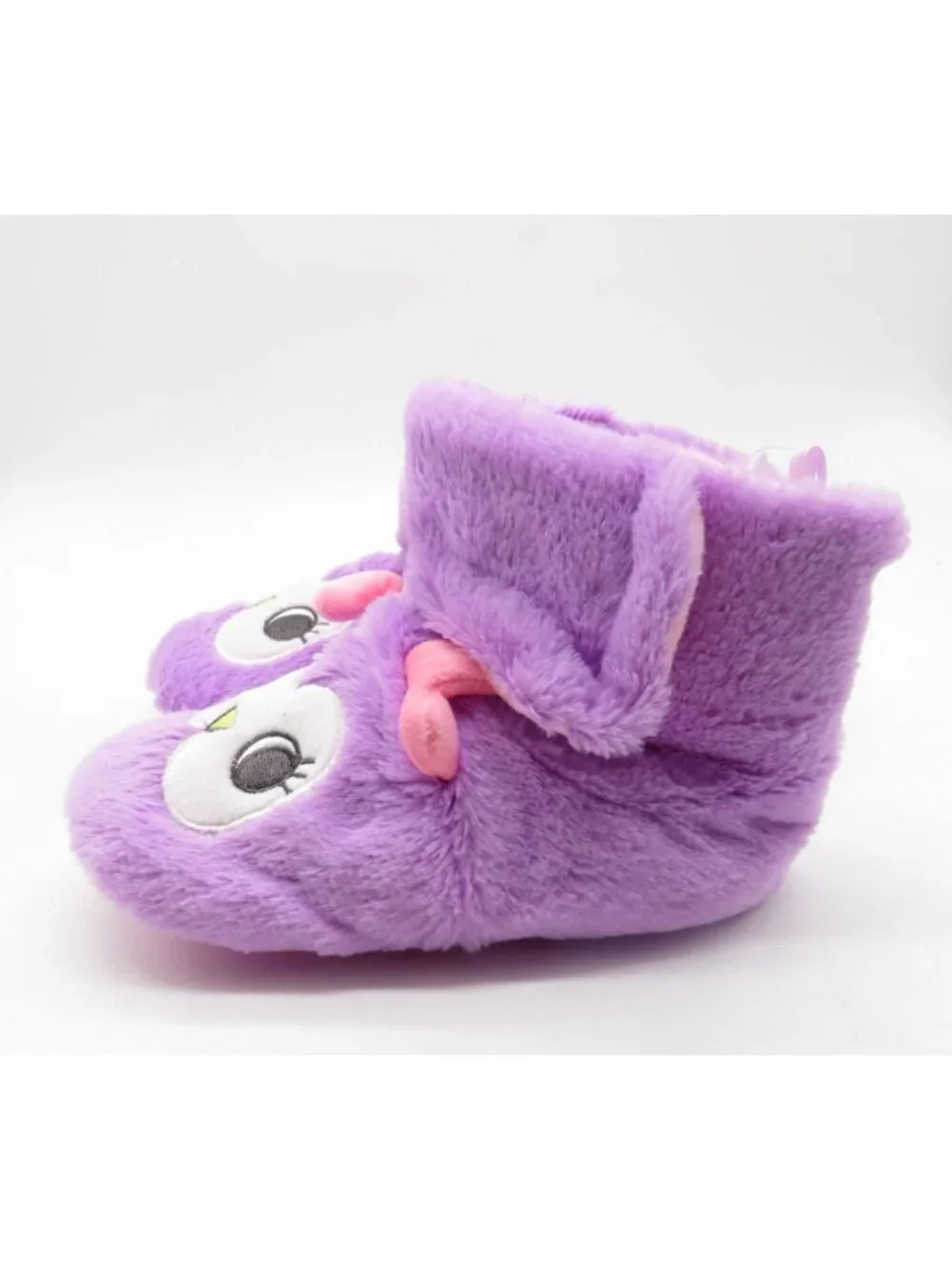 Carters Girls Purple Owl Plush Slippers Large 9-10 NEW